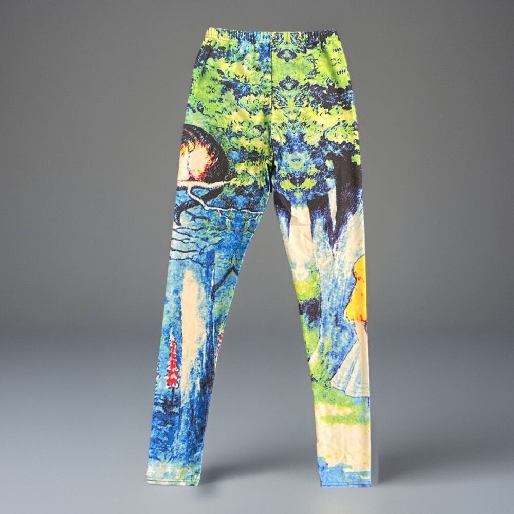 Alice In Wonderland Cheshire Cat Stretch Funky Leggings Size XS-S - Picture 7 of 8